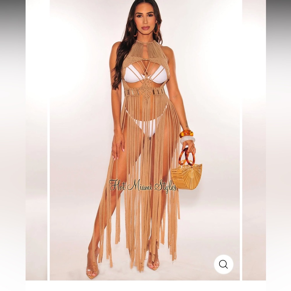 crochet fringe boho cover up